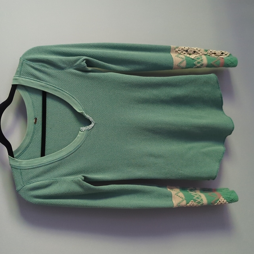 Free People Mint Green Kombucha Cuff Thermal Small